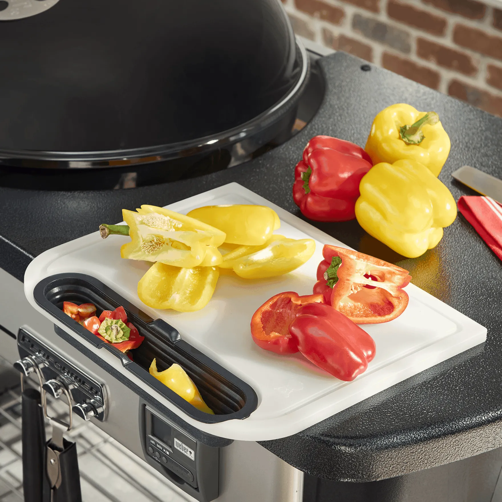 Weber Cutting Board with Catch Bin